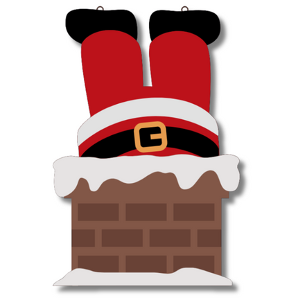 Unfinished Wood Santa Chimney Door Sign Kit | Wood Craft Cutouts | 1/4" Thick |