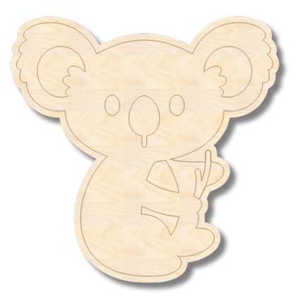 Unfinished Wood Etched Koala Shape | Paint By Line Crafts | up to 30" DIY