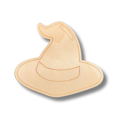 Unfinished Wood Etched Cute Witch Hat Shape | Paint By Line Crafts | up to 30" DIY