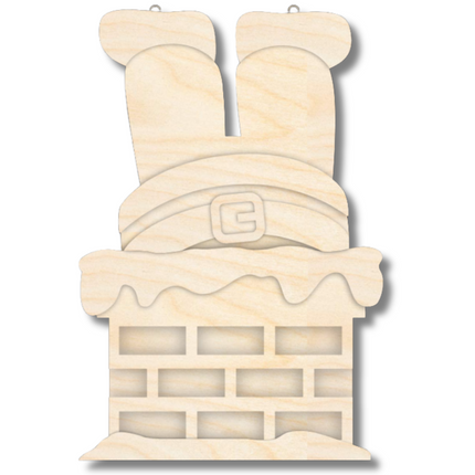 Unfinished Wood Santa Chimney Door Sign Kit | Wood Craft Cutouts | 1/4" Thick |