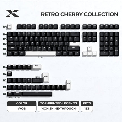 XVX Retro Cherry Series Color Matching Double-Shot PBT Keycap Set