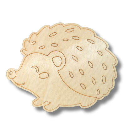 Unfinished Wood Etched Hedgehog Shape | Paint By Line Crafts | up to 30" DIY