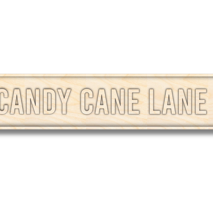 Unfinished Wood Candy Cane Lane Street Sign | 3 Piece | Layered Street Sign | up to 46" DIY