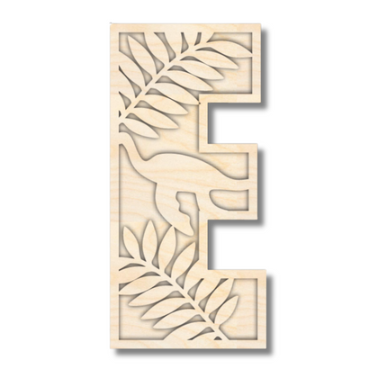 Unfinished Wood Layered Themed Letters | Dinosaur | A-Z | 2 Piece | up to 24"