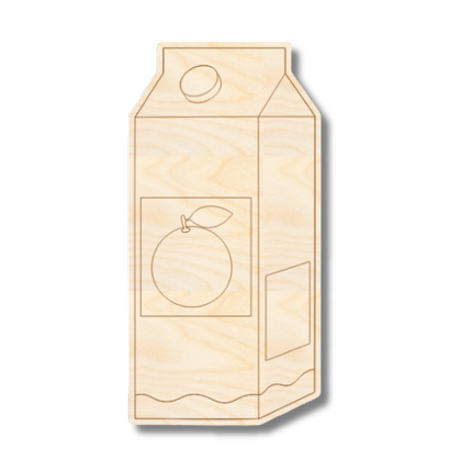 Unfinished Wood Etched Orange Juice Shape | Paint By Line Crafts | up to 30" DIY