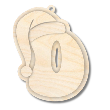 Unfinished Wood Layered Letter Santa Hat Tags | A-Z | 4 Piece | 6" Tall | 1/8" Wood | Wood Craft DIY