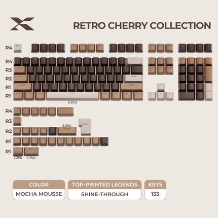 XVX Retro Cherry Series Color Matching Double-Shot PBT Keycap Set
