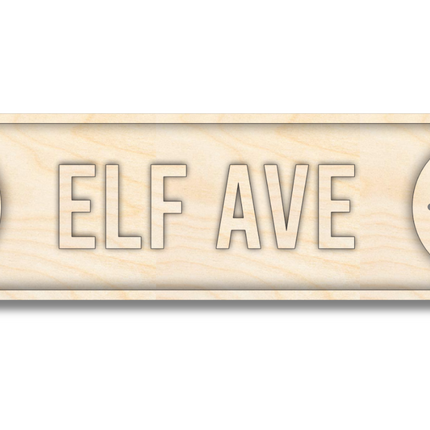 Unfinished Wood Elf Ave Street Sign | 3 Piece | Layered Street Sign | up to 46" DIY