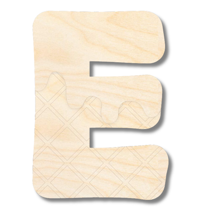 Unfinished Wood Layered Etched Themed Letters | Ice Cream | A-Z | 2 Piece | up to 24"