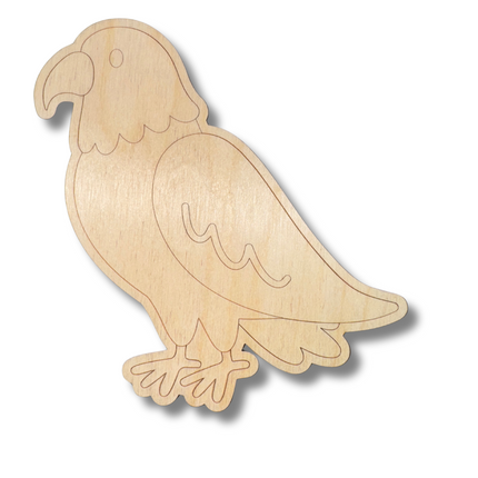 Unfinished Wood Etched Eagle Shape | Paint By Line Crafts | up to 30" DIY
