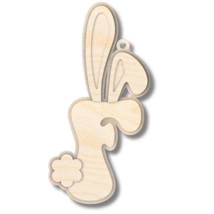 Unfinished Wood Layered Letter Bunny Tags| A-Z | 4 Piece | 6" Tall | 1/8" Wood | Wood Craft DIY