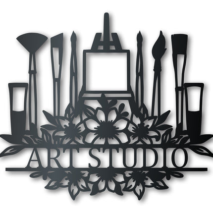 Metal Artist Easel Wall Art | Art Studio Metal Sign | Indoor Outdoor | Up to 46" | Over 20 Color Options