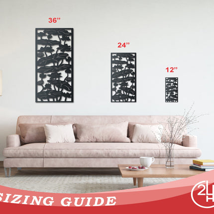 Metal Climbing Flowers Panel Wall Art | Indoor Outdoor | Over 20 Color Options