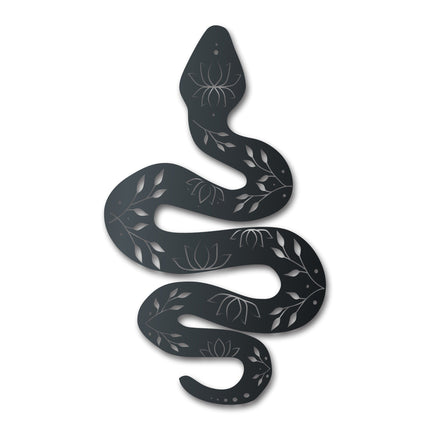 Metal Lotus Serpent Wall Art | Halloween | Indoor Outdoor | Up to 36" | Over 20 Color Options