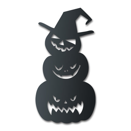 Metal Scary Pumpkin Stack Wall Art | Halloween | Indoor Outdoor | Up to 36" | Over 20 Color Options