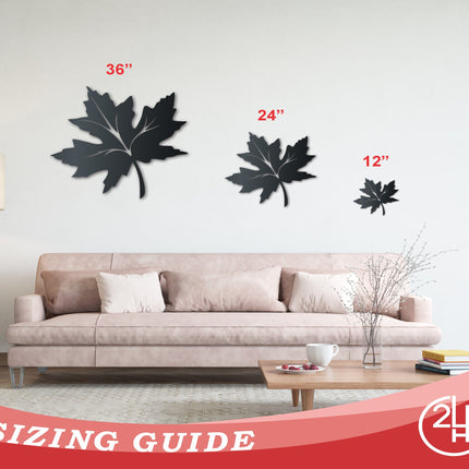 Metal Maple Leaf Wall Art | Indoor Outdoor | Up to 36" | Over 20 Color Options