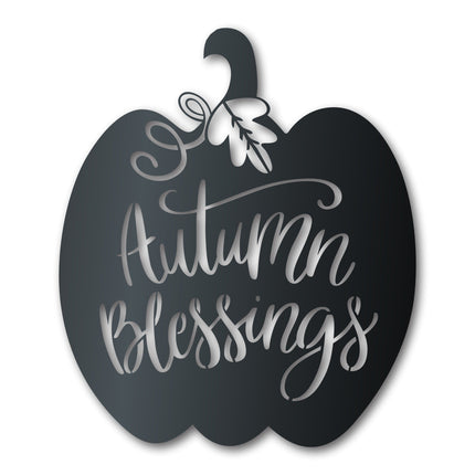 Metal Autumn Blessings Wall Art | Indoor Outdoor | Up to 36" | Over 20 Color Options