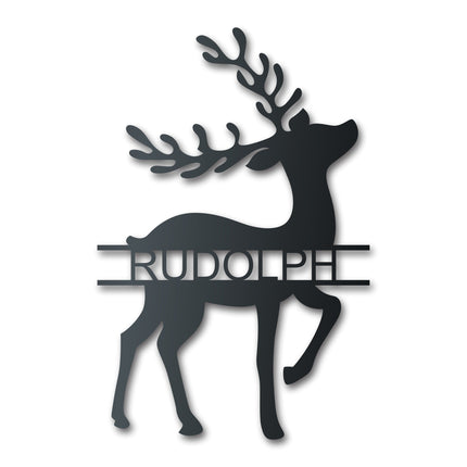 Custom Metal Split Reindeer Wall Art | Winter Holiday | Indoor Outdoor | Up to 36" | Over 20 Color Options