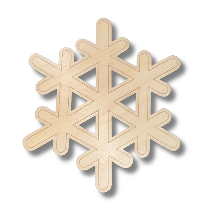 Unfinished Wood Etched Snowflake Shape | Paint By Line Crafts | up to 30" DIY