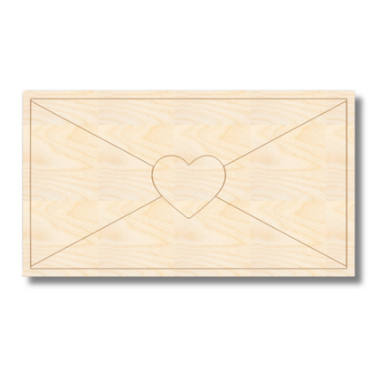 Unfinished Wood Etched Love Letter Shape | Paint By Line Crafts | up to 30" DIY