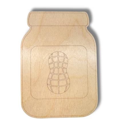 Unfinished Wood Etched Peanut Butter Shape | Paint By Line Crafts | up to 30" DIY