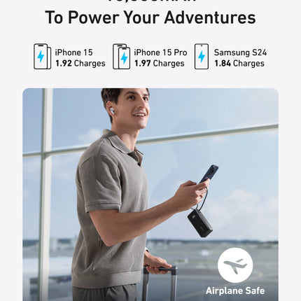 Anker Power Bank (10K, Fusion, Built-In Cable)