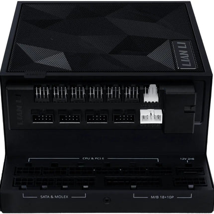 Lian Li Edge Series-1000W Full Modular Power Supply (Fan Hub Included) - Gold-ATX 3.0, 3.1-PCIE 5.1-L-Shape Design for Dual Chamber Case-120mm FDB Fan-Supports up to 4 USB Device - Black -EG1000G.BH