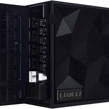 Lian Li Edge Series-1000W Full Modular Power Supply (Fan Hub Included) - Gold-ATX 3.0, 3.1-PCIE 5.1-L-Shape Design for Dual Chamber Case-120mm FDB Fan-Supports up to 4 USB Device - Black -EG1000G.BH
