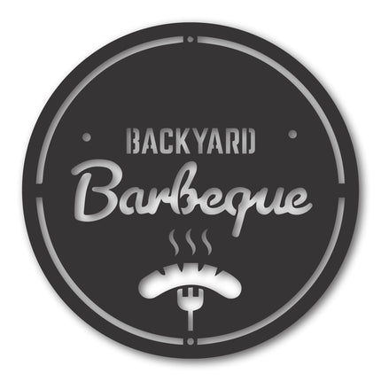 Metal Backyard BBQ Sign | Metal Backyard Wall Decor | 15 Color Options
