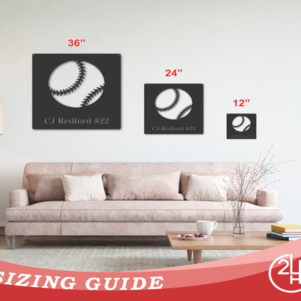 Metal Custom Baseball Name Wall Art | Personalized Baseball Wall Sign | Personalized Baseball Sign | 15 Color Options