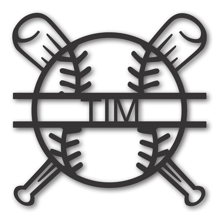 Custom Baseball Bat Name Sign | Metal Baseball Name Sign | 15 color options