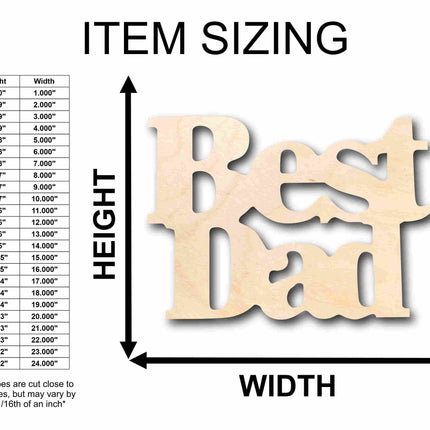 Best Dad Unfinished Wood Cutout DIY handmade Craft