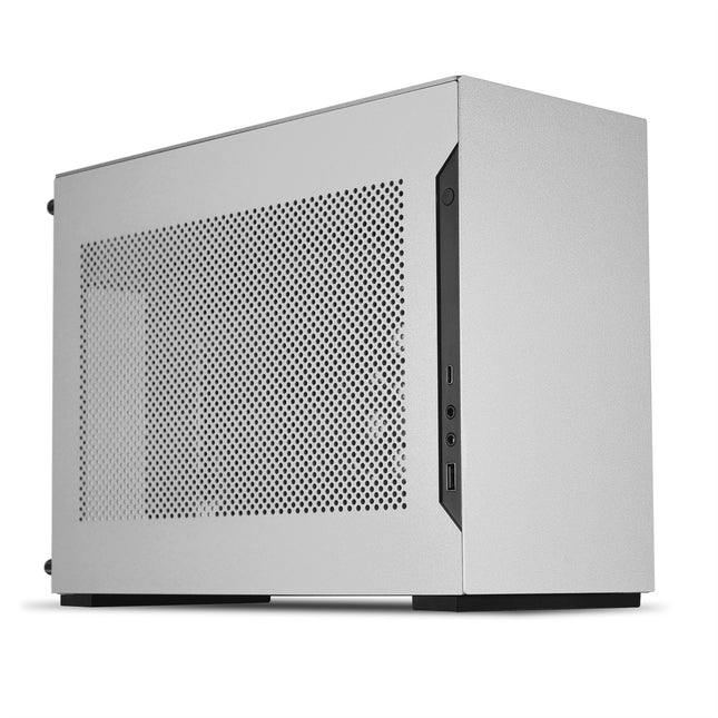 Lian Li A4-H2OA5 Mini-ITX PC Case, Triple-Slot Mount GPU, Aluminum Exterior & SPCC Steel Interior, 240mm AIO, SFX Sandwich Layout, PCIe 5.0, Supports SFX/SFX-L PSU - Silver (A4-H2OA5)