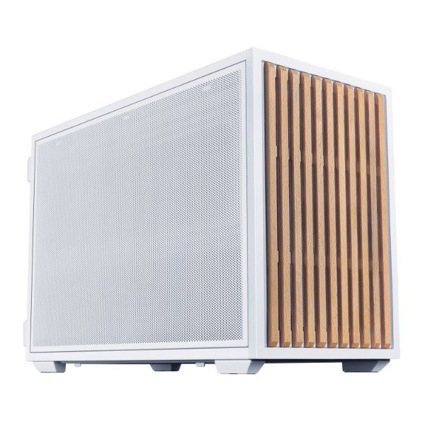 Lian Li B4-mATX Wood Compact SFF Computer Case | Beech Wood Small Form Factor Case with Pre-installed 2 x 120mm Fans | Rotating AC Inlet for Easy Cable Management | Horizontal/Vertical Setup (B4W-WD)