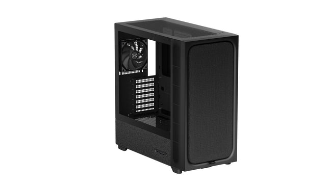 TRYX FLOVA PC Case Mid-Tower, Premium Fabric, CrossFlow Fan, Tool-Free Build, 58L Spacious Design, Supports RTX 5090 GPU & 360mm Liquid Cooling, C-F500F-FM1E-G0K (Black)