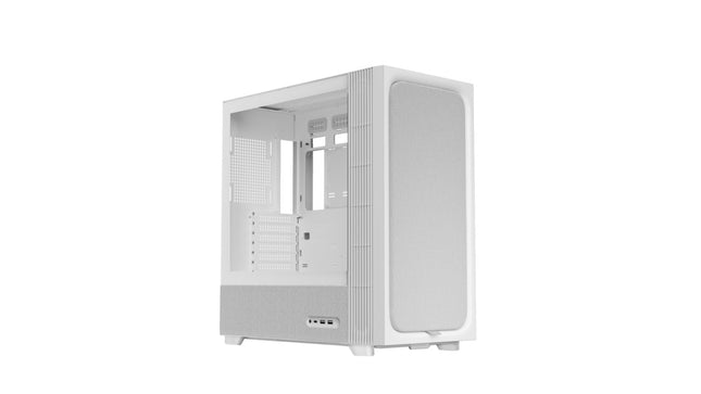 TRYX FLOVA PC Case Mid-Tower, Premium Fabric, CrossFlow Fan, Tool-Free Build, 58L Spacious Design, Supports RTX 5090 GPU & 360mm Liquid Cooling, C-F500F-FM1E-G0W (White)