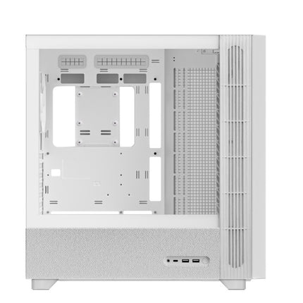 TRYX FLOVA PC Case Mid-Tower, Premium Fabric, CrossFlow Fan, Tool-Free Build, 58L Spacious Design, Supports RTX 5090 GPU & 360mm Liquid Cooling, C-F500F-FM1E-G0W (White)