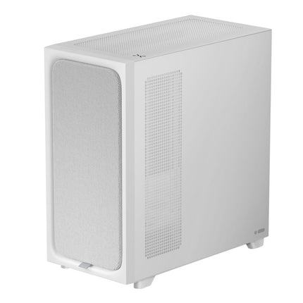 TRYX FLOVA PC Case Mid-Tower, Premium Fabric, CrossFlow Fan, Tool-Free Build, 58L Spacious Design, Supports RTX 5090 GPU & 360mm Liquid Cooling, C-F500F-FM1E-G0W (White)