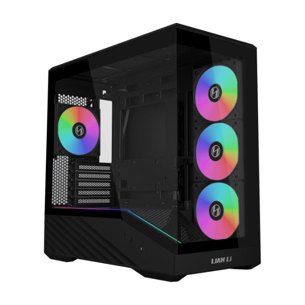 Lian Li VECTOR V100 MINI Micro Form Factor Compact PC Case, Pre-install 4 x 120mm ARGB PWM Fans, Panoramic Tempered Glass, Support Backet-Connect Micro-ATX, 415mm GPU, 360mm Radiator - Black(V100RMIX) W/ 4 ARGB Fans