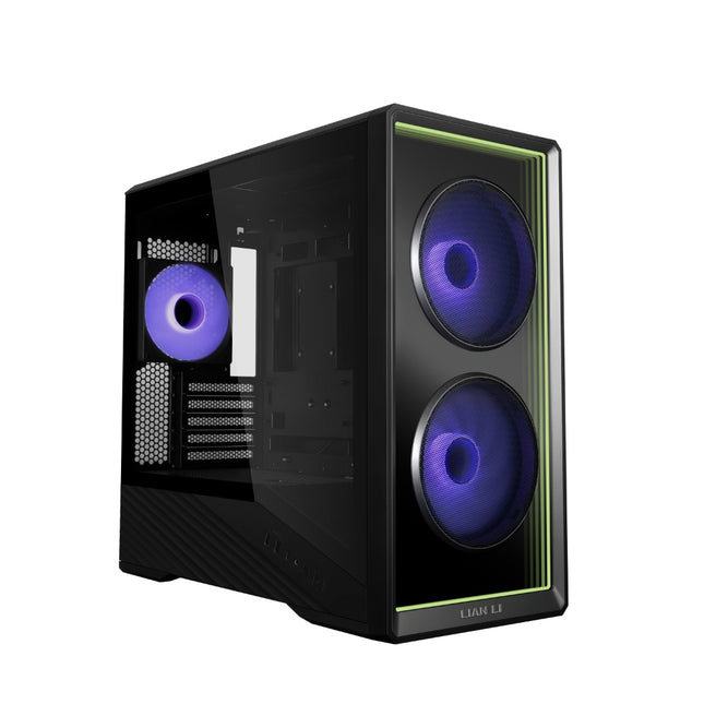 Lian Li Vector V150 INF Micro ATX PC Case, Infinity Mirror Front Panel, 2 x 140mm + 1 x 120 mm ARGB PWM Fans, Anti-Sag GPU Bracket, Supports 360mm Radiator - Side Tempered Glass - Black (V150INFX)