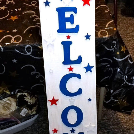 Unfinished Wooden Porch Sign | Seasonal Welcome Standing Board | 47" Tall x 12" Wide Rectangle | 1/2" Thick