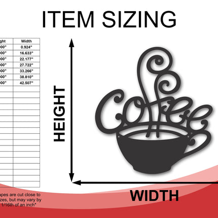 Metal Coffee Sign | Metal Coffee Bar Sign | Metal Coffee Wall Decor