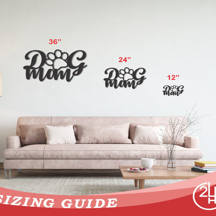 Metal Dog Mom Wall Art | Custom Metal Dog Mom Sign | 15 Color Options