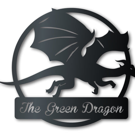 Metal Dragon Wall Art | Fantasy Dragon Sign | Indoor Outdoor | Up to 46" | Over 20 Color Options