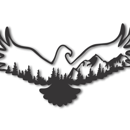 Metal Eagle Mountain Wall Art | Rustic Eagle Mountain Landscape