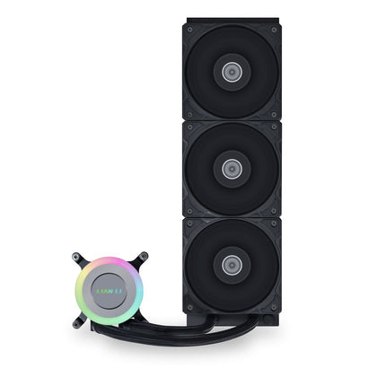 Lian Li GALAHAD II Lite 360mm PBT Fans - High Performance, FDB Bearing Design, Customizable PUMP ARGB Blockhead & Switchable Lid - 28mm PBT Fan, Support ARGB Side Light Strips for LGA 1700/AM5/AM4 (GA2L36PB)