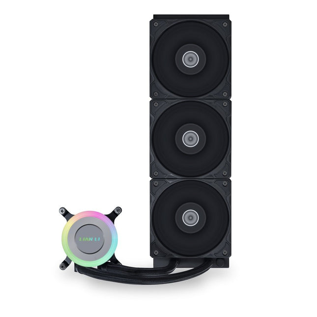 Lian Li GALAHAD II Lite 360mm PBT Fans - High Performance, FDB Bearing Design, Customizable PUMP ARGB Blockhead & Switchable Lid - 28mm PBT Fan, Support ARGB Side Light Strips for LGA 1700/AM5/AM4 (GA2L36PB)