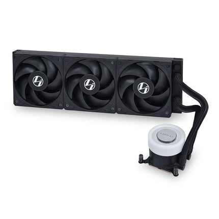 Lian Li GALAHAD II Lite 360mm PBT Fans - High Performance, FDB Bearing Design, Customizable PUMP ARGB Blockhead & Switchable Lid - 28mm PBT Fan, Support ARGB Side Light Strips for LGA 1700/AM5/AM4 (GA2L36PB)