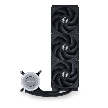 Lian Li GALAHAD II Lite 360mm PBT Fans - High Performance, FDB Bearing Design, Customizable PUMP ARGB Blockhead & Switchable Lid - 28mm PBT Fan, Support ARGB Side Light Strips for LGA 1700/AM5/AM4 (GA2L36PB)