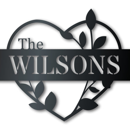 Custom Metal Family Leaf Heart Wall Art - Custom Metal Sign - 14 Color Options - Valentine's Day - Wedding - Anniversary - Housewarming